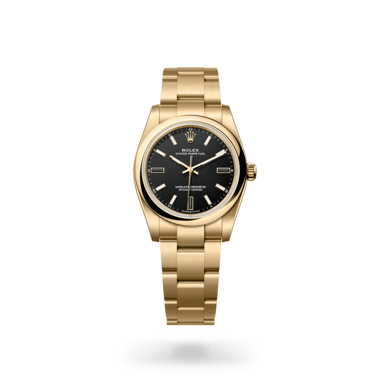 Rolex Oyster Perpetual 34 Oyster, 34 mm, sarı altın M124208-0001