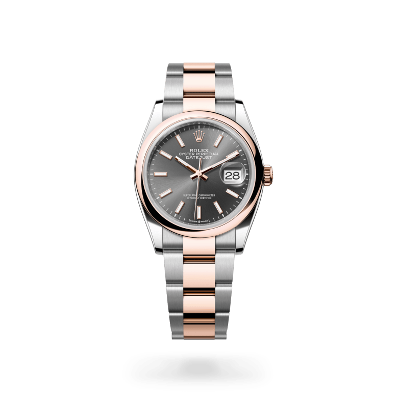Rolex Datejust 36 Oyster, 36 mm, Oystersteel çelik ve Everose altın M126201-0014