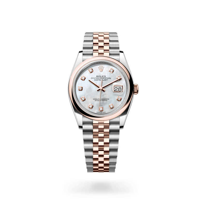 Rolex Datejust 36 Oyster, 36 mm, Oystersteel çelik ve Everose altın M126201-0021