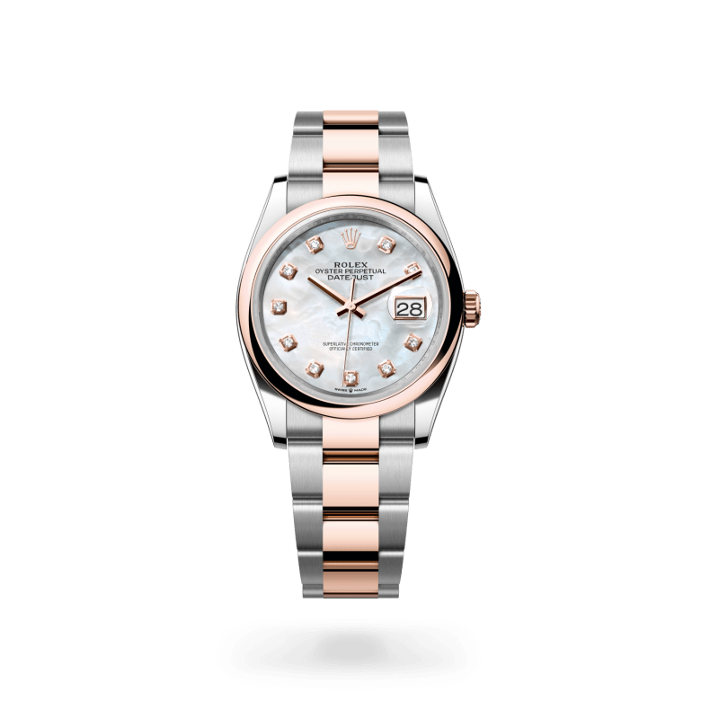 Rolex Datejust 36 Oyster, 36 mm, Oystersteel çelik ve Everose altın M126201-0022