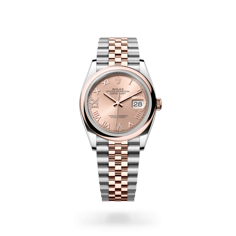 Rolex Datejust 36 Oyster, 36 mm, Oystersteel çelik ve Everose altın M126201-0027