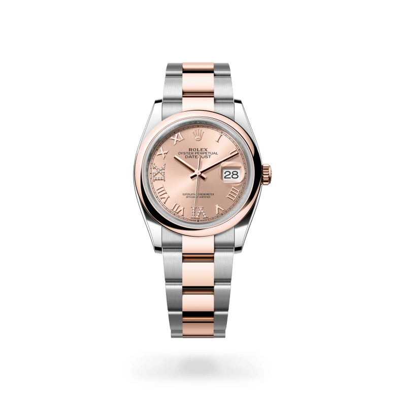 Rolex Datejust 36 Oyster, 36 mm, Oystersteel çelik ve Everose altın M126201-0028