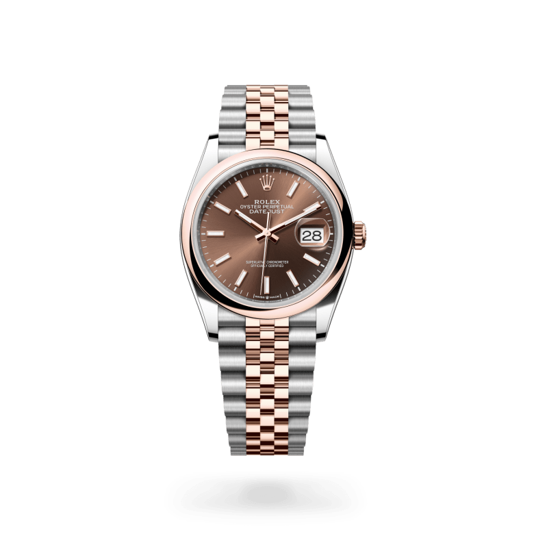 Rolex Datejust 36 Oyster, 36 mm, Oystersteel çelik ve Everose altın M126201-0043