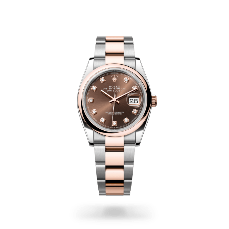 Rolex Datejust 36 Oyster, 36 mm, Oystersteel çelik ve Everose altın M126201-0054