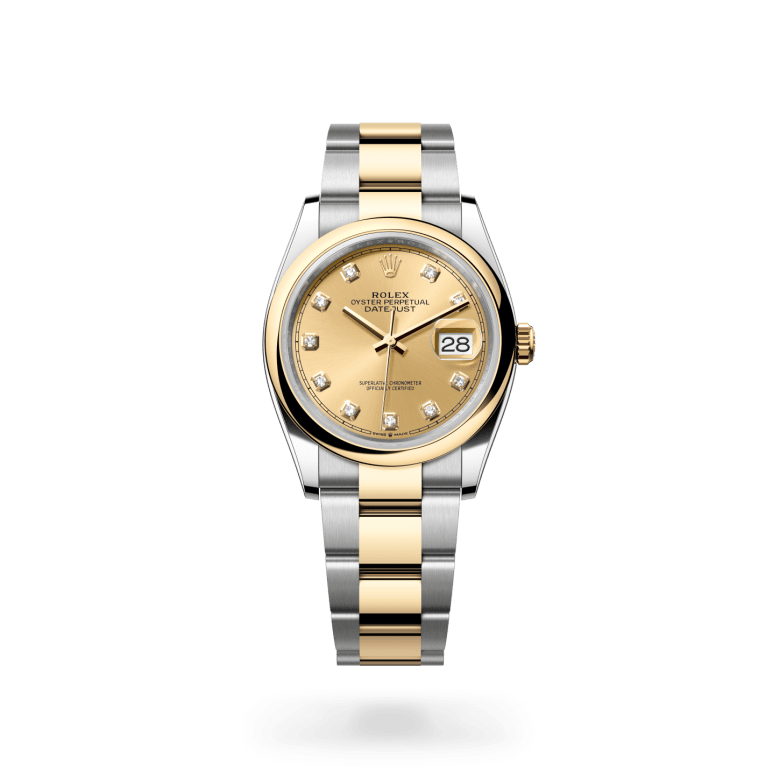 Rolex Datejust 36 Oyster, 36 mm, Oystersteel çelik ve sarı altın M126203-0018