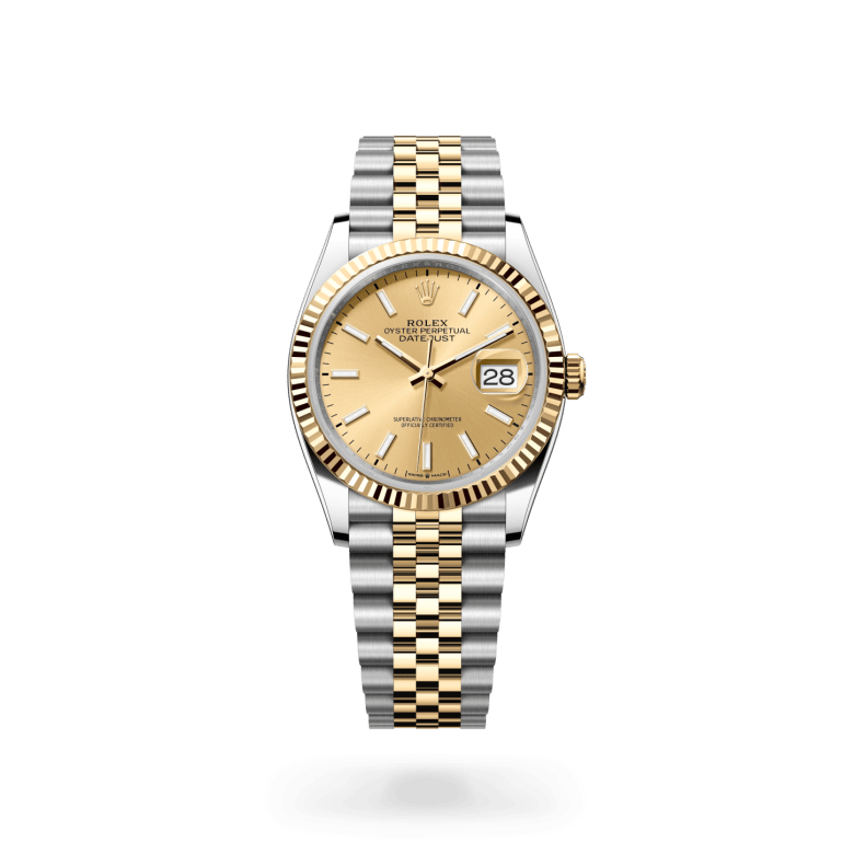 Rolex Datejust 36 Oyster, 36 mm, Oystersteel çelik ve sarı altın M126233-0015