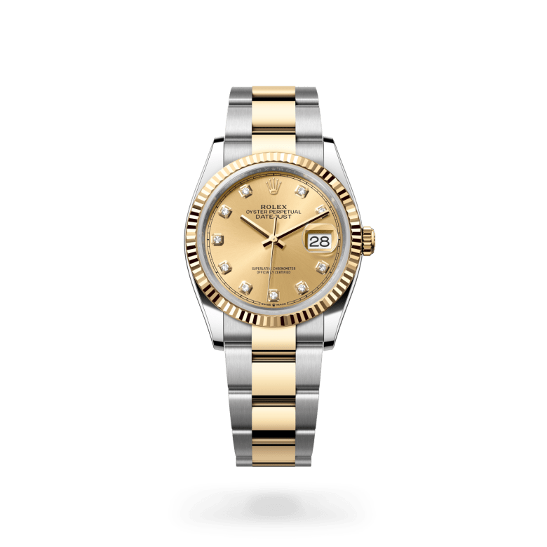 Rolex Datejust 36 Oyster, 36 mm, Oystersteel çelik ve sarı altın M126233-0018