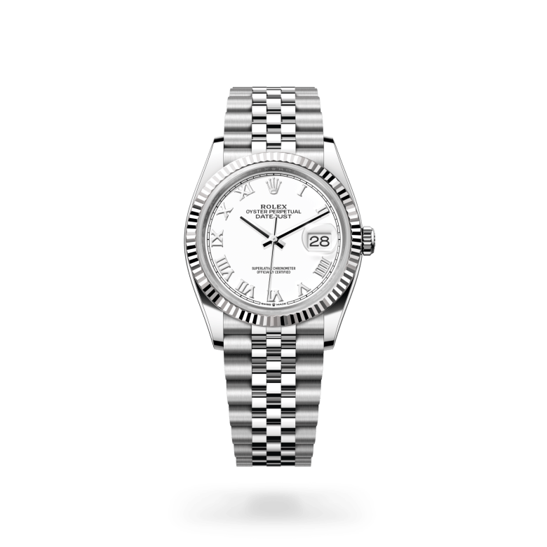 Rolex Datejust 36 Oyster, 36 mm, Oystersteel çelik ve beyaz altın M126234-0025