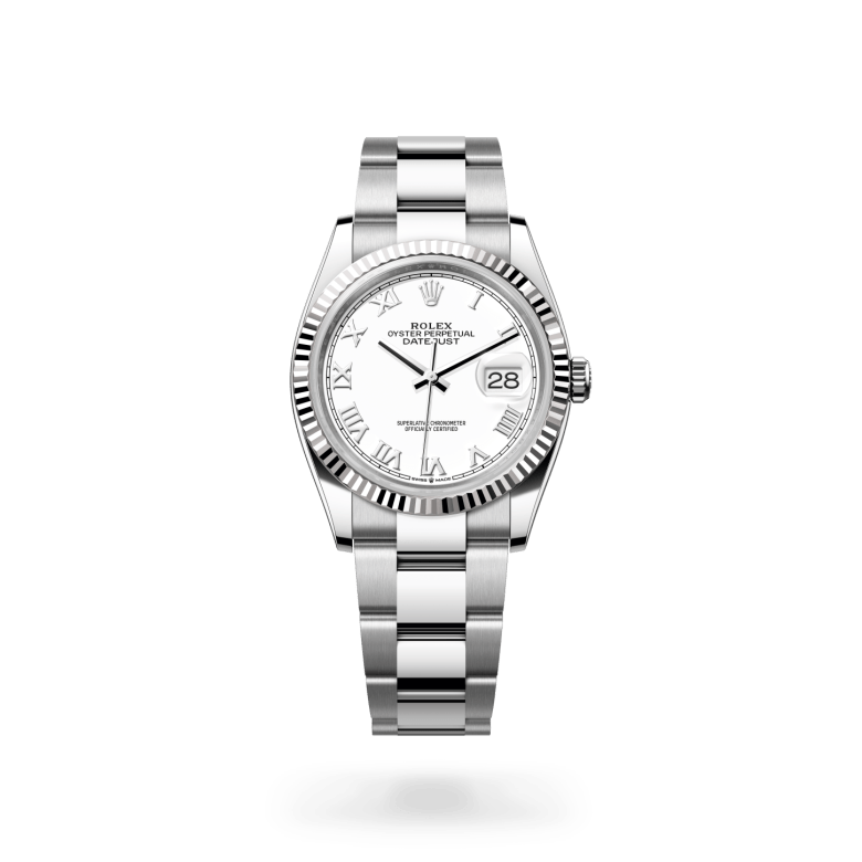 Rolex Datejust 36 Oyster, 36 mm, Oystersteel çelik ve beyaz altın M126234-0026