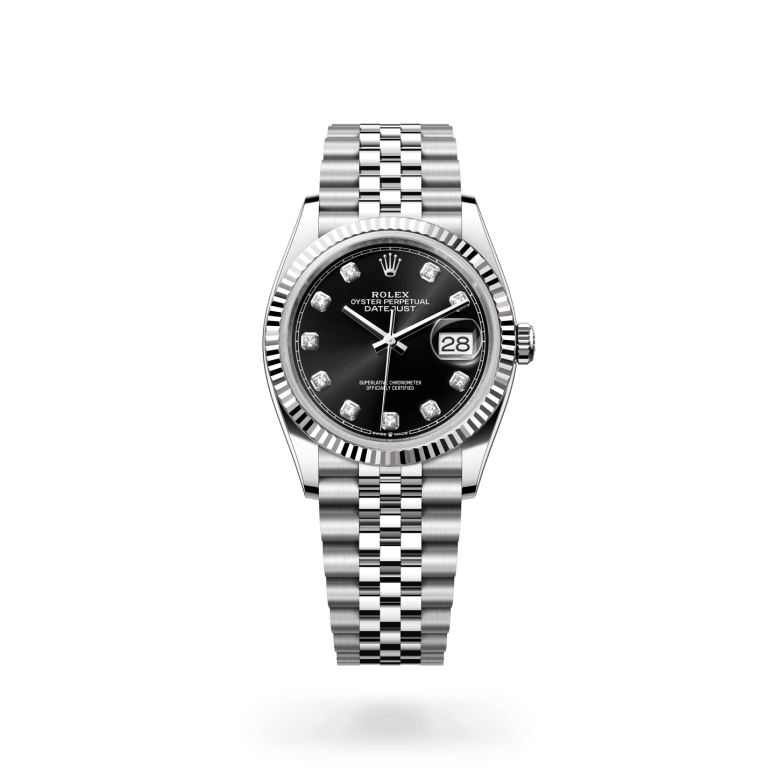 Rolex Datejust 36 Oyster, 36 mm, Oystersteel çelik ve beyaz altın M126234-0027