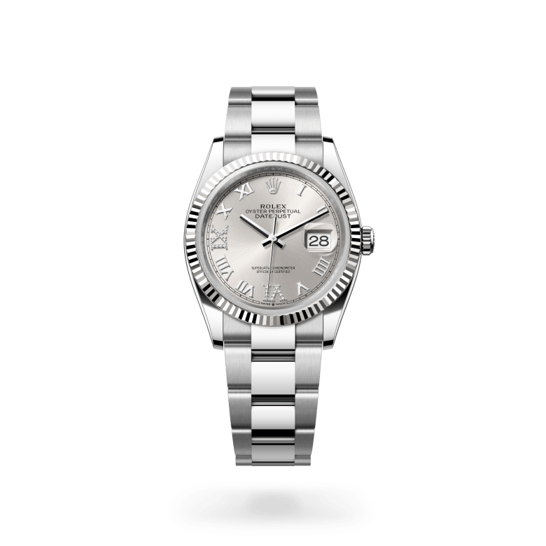 Rolex Datejust 36 Oyster, 36 mm, Oystersteel çelik ve beyaz altın M126234-0030