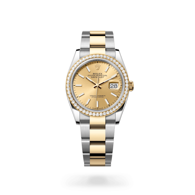 Rolex Datejust 36 Oyster, 36 mm, Oystersteel çelik, sarı altın ve pırlanta M126283RBR-0002