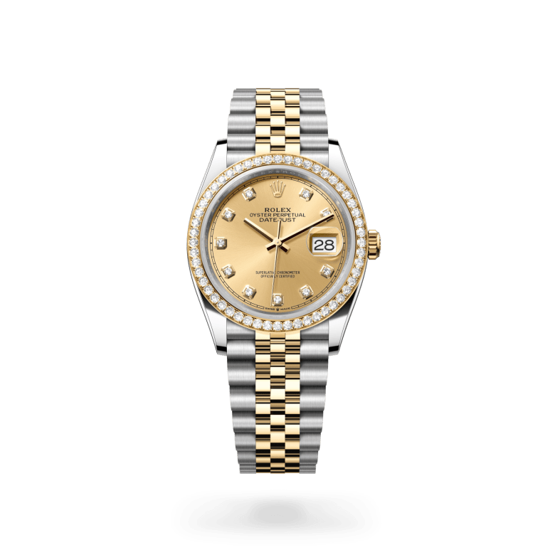 Rolex Datejust 36 Oyster, 36 mm, Oystersteel çelik, sarı altın ve pırlanta M126283RBR-0003
