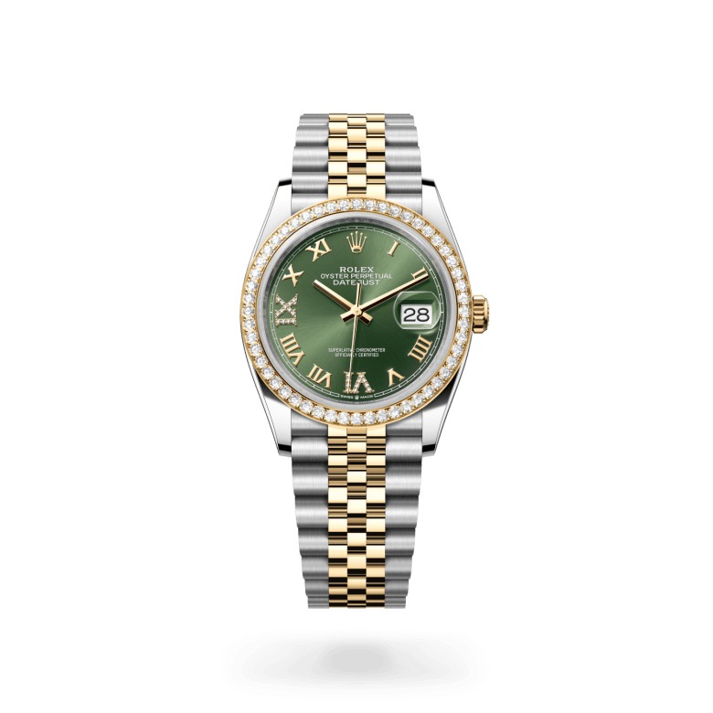 Rolex Datejust 36 Oyster, 36 mm, Oystersteel çelik, sarı altın ve pırlanta M126283RBR-0011
