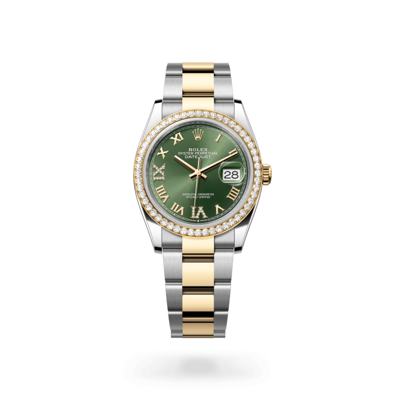 Rolex Datejust 36 Oyster, 36 mm, Oystersteel çelik, sarı altın ve pırlanta M126283RBR-0012