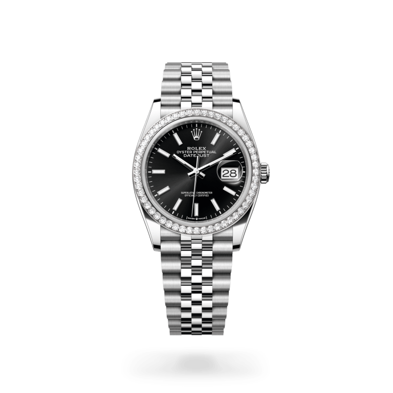 Rolex Datejust 36 Oyster, 36 mm, Oystersteel çelik, beyaz altın ve pırlanta M126284RBR-0007