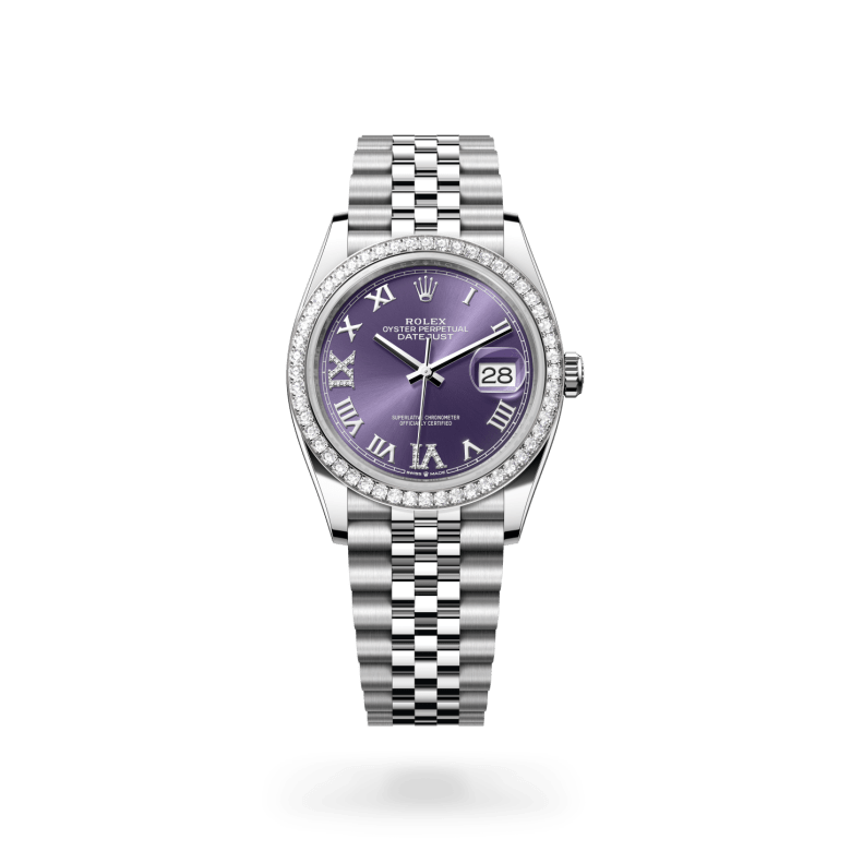 Rolex Datejust 36 Oyster, 36 mm, Oystersteel çelik, beyaz altın ve pırlanta M126284RBR-0013