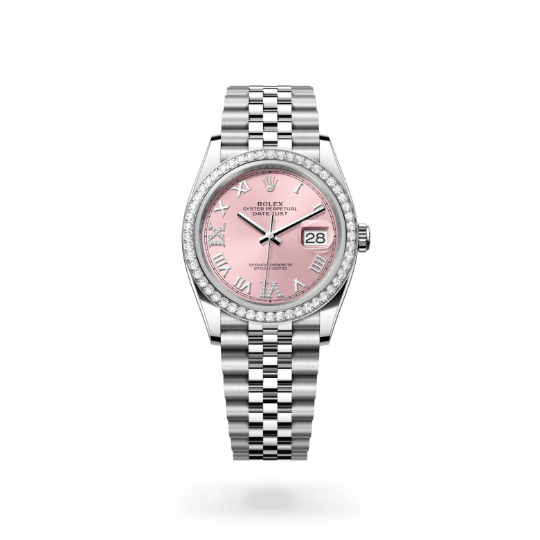 Rolex Datejust 36 Oyster, 36 mm, Oystersteel çelik, beyaz altın ve pırlanta M126284RBR-0023