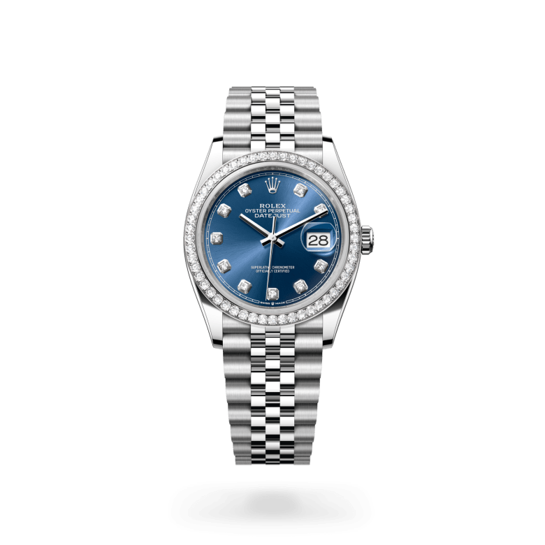 Rolex Datejust 36 Oyster, 36 mm, Oystersteel çelik, beyaz altın ve pırlanta M126284RBR-0029