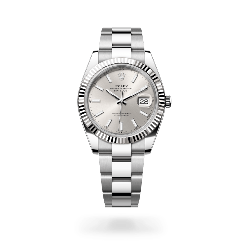 Rolex Datejust 41 Oyster, 41 mm, Oystersteel çelik ve beyaz altın M126334-0003