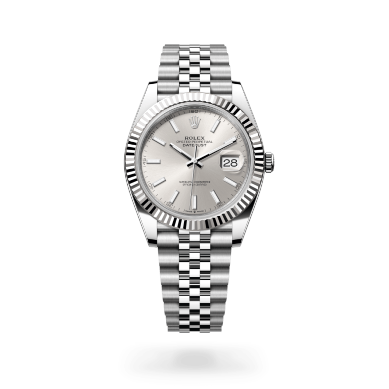Rolex Datejust 41 Oyster, 41 mm, Oystersteel çelik ve beyaz altın M126334-0004