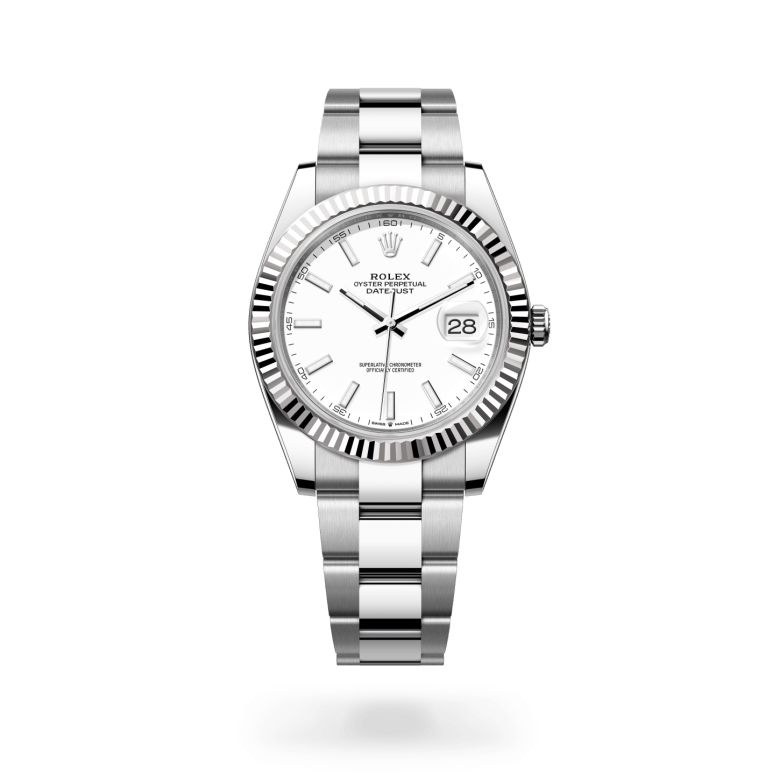 Rolex Datejust 41 Oyster, 41 mm, Oystersteel çelik ve beyaz altın M126334-0009