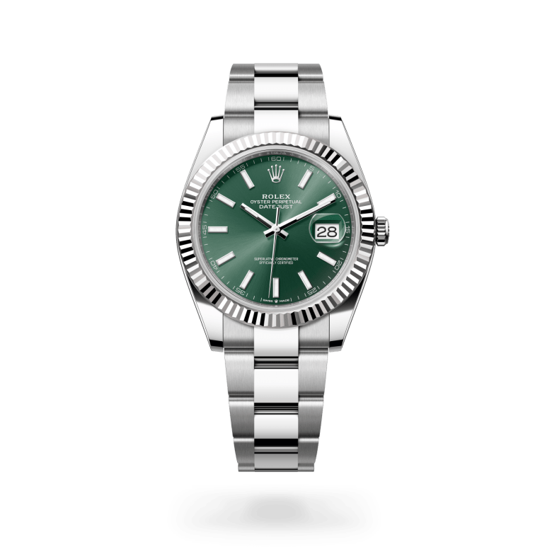 Rolex Datejust 41 Oyster, 41 mm, Oystersteel çelik ve beyaz altın M126334-0027