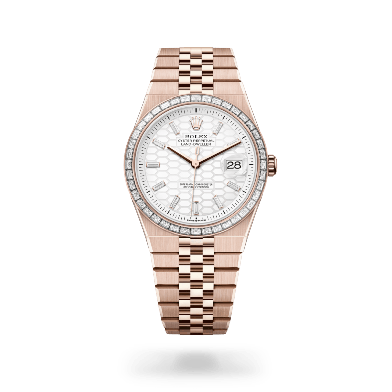 Rolex Land-Dweller 40 Oyster, 40 mm, Everose altın ve pırlanta M127385TBR-0003