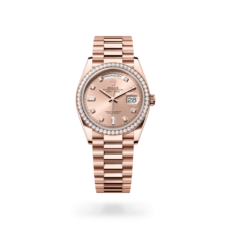 Rolex Day-Date 36 Oyster, 36 mm, Everose altın ve pırlanta M128345RBR-0009