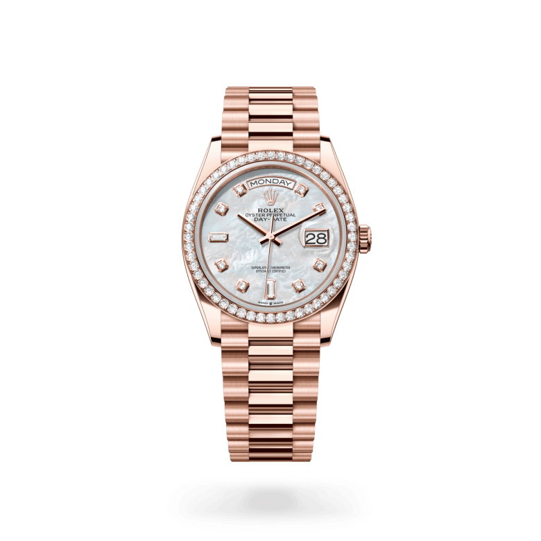 Rolex Day-Date 36 Oyster, 36 mm, Everose altın ve pırlanta M128345RBR-0028