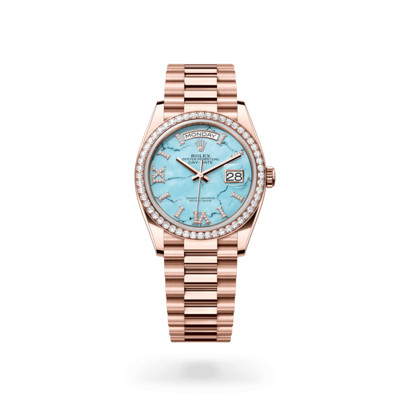 Rolex Day-Date 36 Oyster, 36 mm, Everose altın ve pırlanta M128345RBR-0064