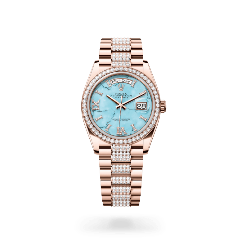 Rolex Day-Date 36 Oyster, 36 mm, Everose altın ve pırlanta M128345RBR-0065