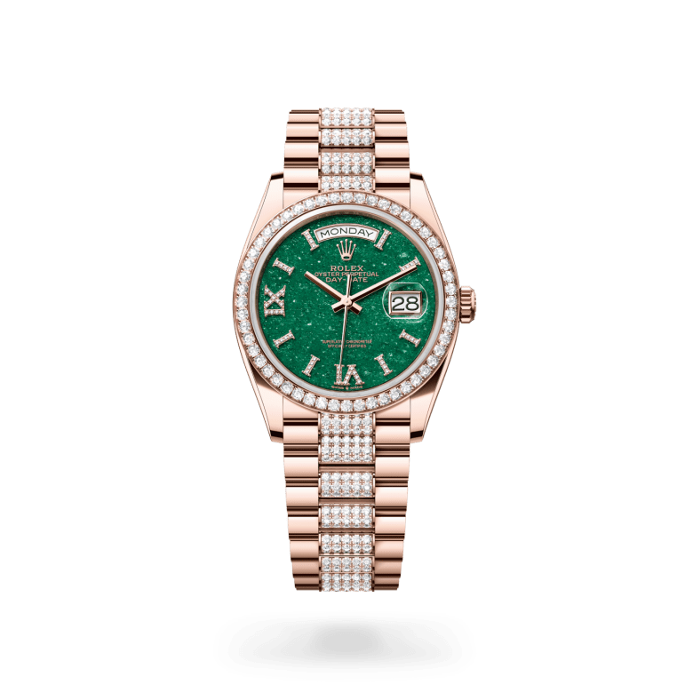 Rolex Day-Date 36 Oyster, 36 mm, Everose altın ve pırlanta M128345RBR-0069