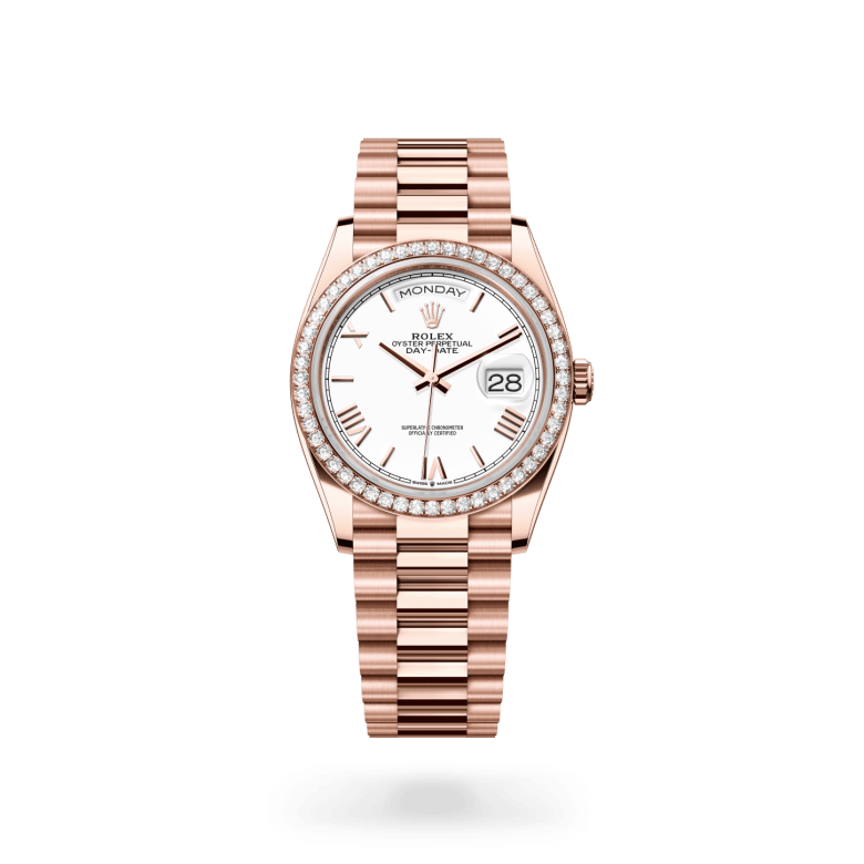 Rolex Day-Date 36 Oyster, 36 mm, Everose altın ve pırlanta M128345RBR-0070