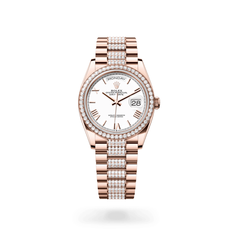 Rolex Day-Date 36 Oyster, 36 mm, Everose altın ve pırlanta M128345RBR-0071
