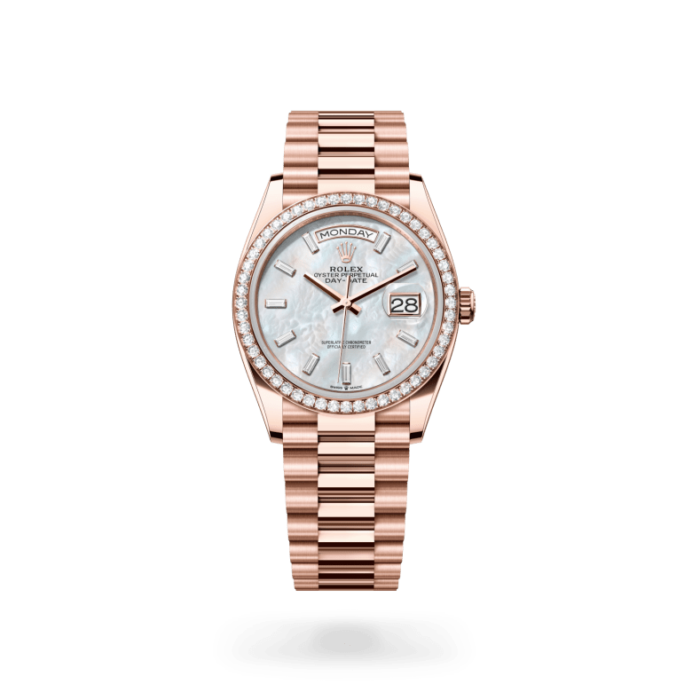 Rolex Day-Date 36 Oyster, 36 mm, Everose altın ve pırlanta M128345RBR-0077