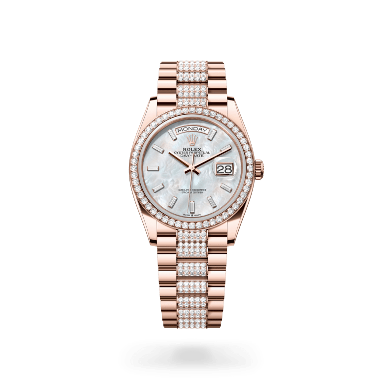 Rolex Day-Date 36 Oyster, 36 mm, Everose altın ve pırlanta M128345RBR-0078