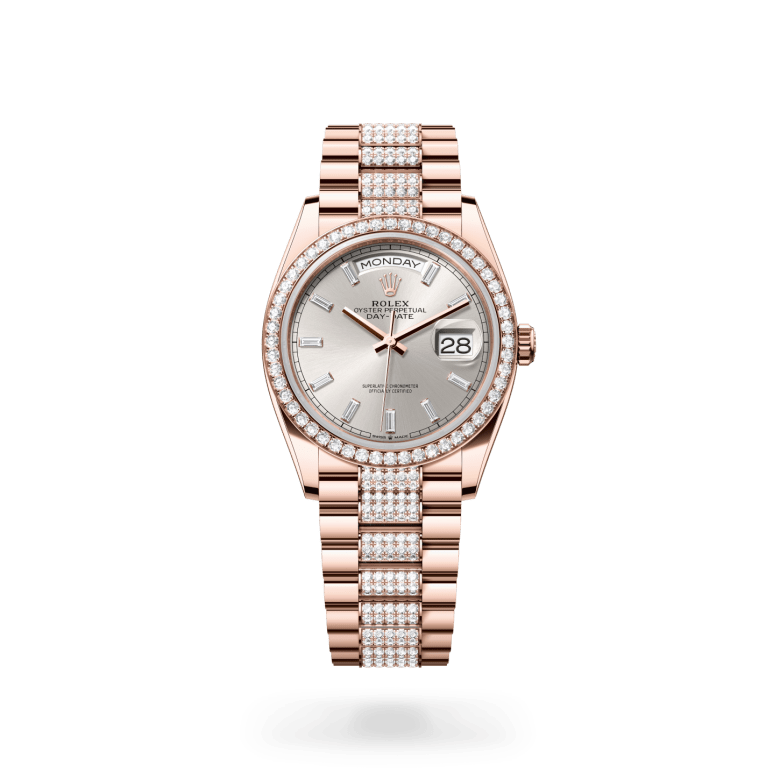 Rolex Day-Date 36 Oyster, 36 mm, Everose altın ve pırlanta M128345RBR-0082