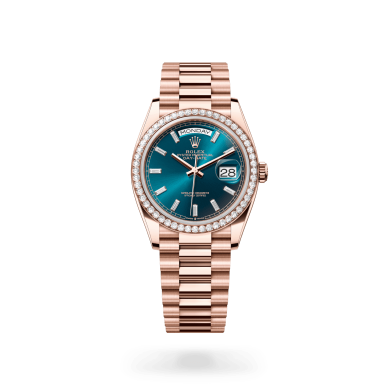 Rolex Day-Date 36 Oyster, 36 mm, Everose altın ve pırlanta M128345RBR-0083