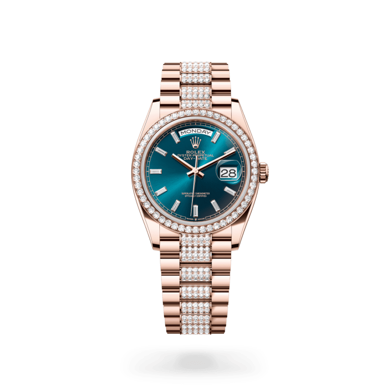 Rolex Day-Date 36 Oyster, 36 mm, Everose altın ve pırlanta M128345RBR-0084