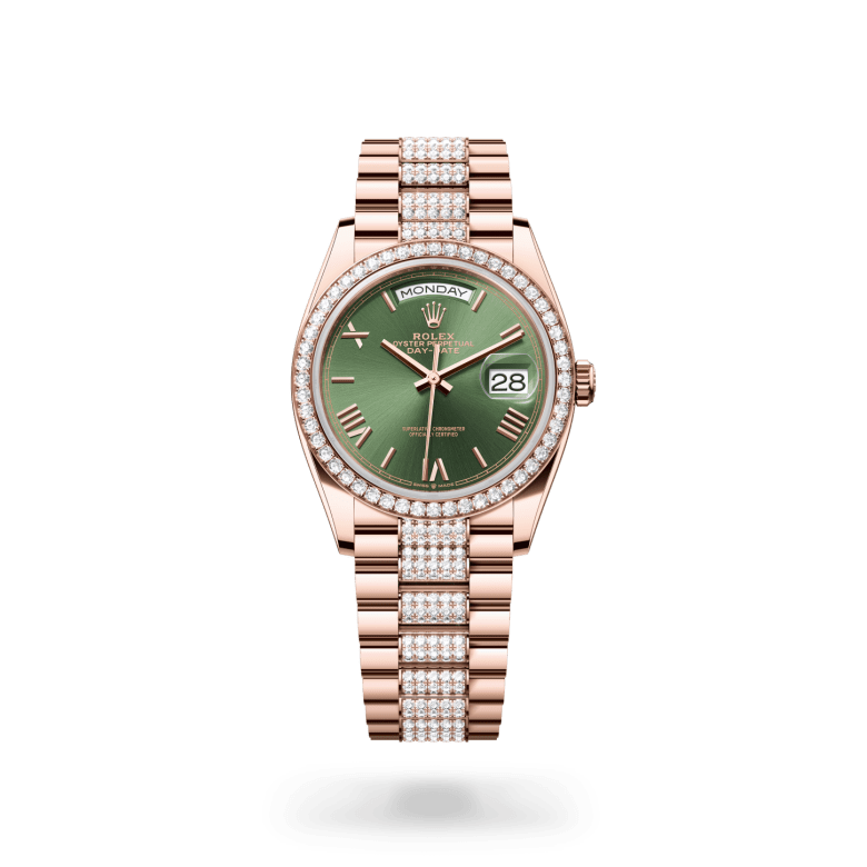 Rolex Day-Date 36 Oyster, 36 mm, Everose altın ve pırlanta M128345RBR-0086