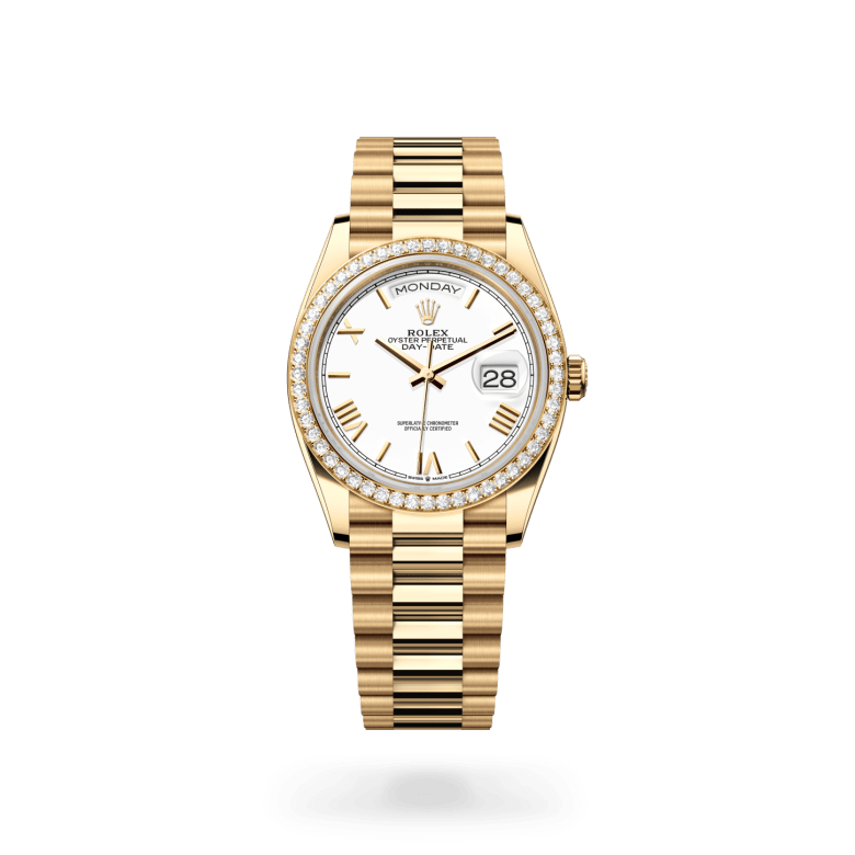 Rolex Day-Date 36 Oyster, 36 mm, sarı altın ve pırlanta M128348RBR-0064