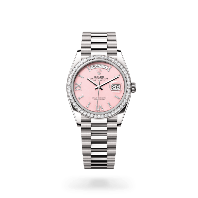 Rolex Day-Date 36 Oyster, 36 mm, beyaz altın ve pırlanta M128349RBR-0008