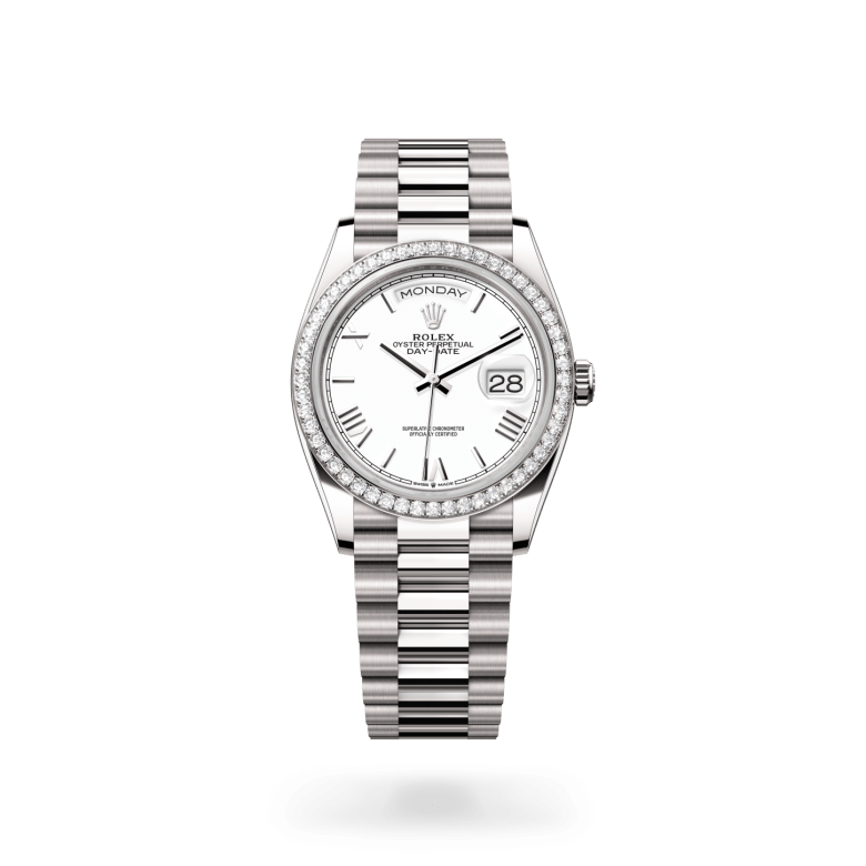 Rolex Day-Date 36 Oyster, 36 mm, beyaz altın ve pırlanta M128349RBR-0043
