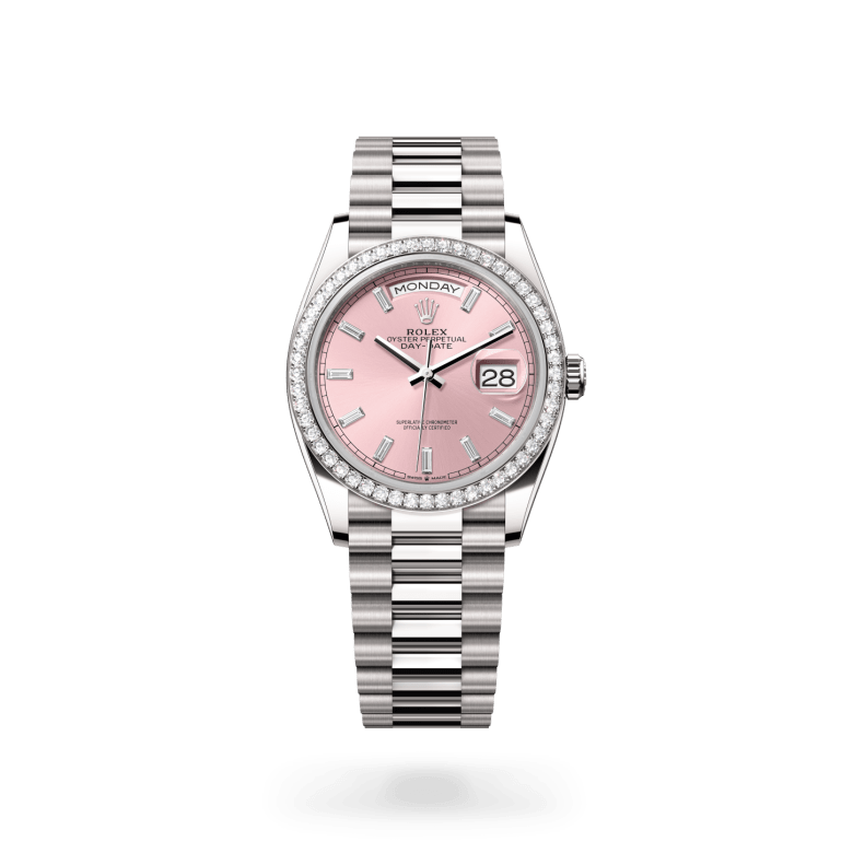 Rolex Day-Date 36 Oyster, 36 mm, beyaz altın ve pırlanta M128349RBR-0053