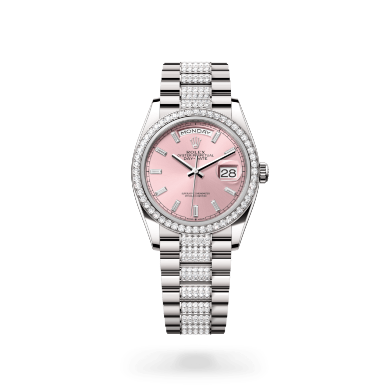 Rolex Day-Date 36 Oyster, 36 mm, beyaz altın ve pırlanta M128349RBR-0054