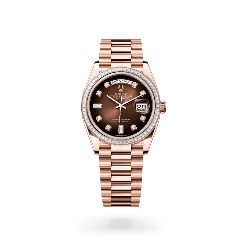 Rolex Day-Date 36 Oyster, 36 mm, Everose altın ve pırlanta M128395TBR-0004