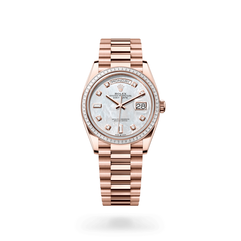 Rolex Day-Date 36 Oyster, 36 mm, Everose altın ve pırlanta M128395TBR-0006