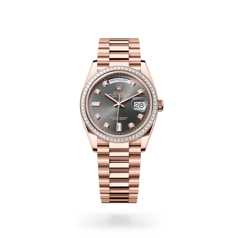 Rolex Day-Date 36 Oyster, 36 mm, Everose altın ve pırlanta M128395TBR-0012