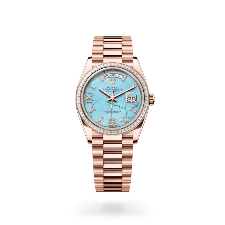 Rolex Day-Date 36 Oyster, 36 mm, Everose altın ve pırlanta M128395TBR-0018